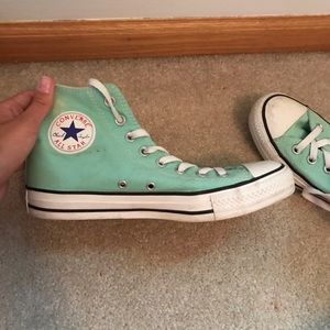 Teal high top converse
